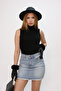 Upright Turtleneck High Neck Zero Sleeve Plain Knit Single Color Stretchy Summer Basic Stylish Knitwear Badi Undershirt - 7