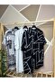 Black - White Color 3-Piece Viscose Men's Shirt