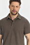 Jaguar Men's Mink Cotton Blended Non-Stretch Lycra Fabric Slimfit Polo Collar T-Shirt with Slit Detail