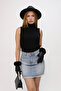 Upright Turtleneck High Neck Zero Sleeve Plain Knit Single Color Stretchy Summer Basic Stylish Knitwear Badi Undershirt