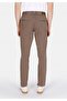 Slim Fit Mid Waist Straight Leg Men's Brown Trousers - 2