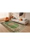 Memlik Collection Green Beige Theme Traditional Vintage Patterned Woven Base Decorative Carpet Memlik21 - 4