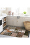 Quartz Collection Coffee Tones Keep Off Written Vintage Patterned Woven Base Decorative Carpet Kuvars33 - 5