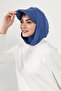 Combed Cotton Women's Ready-To-Wear Bonnet with Visor and Concealer Feature, B-88P, Indigo - 3