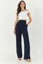 Women's Navy Blue Velcro Waist Comfortable Palazzo Trousers 3826 60261150