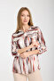 Mink Striped Satin Jacquard Women's Shirt
