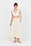 Natural Side Pocket Muslin Linen A-Line Skirt 4713A - 8