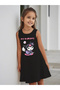 Girl's Sleeveless Kuromi Printed Short Dress
