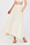 Natural Side Pocket Muslin Linen A-Line Skirt 4713A - 3
