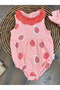 Fruits Patterned Collar Laced Bandana Summer Baby Girl Jumpsuit - 4