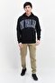 Men Hood Brand Logo Sweatshirt, Black - 4