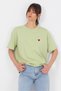 Çağla Green Heart Embroidered Premium Fabric T-Shirt 6218 - 4
