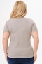 Cotton Lycra Button Detail Basic T-Shirt, Large Size T-Shirt - 6