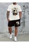 Casual Lapel T-Shirt for Men, Card Core Print, Loose Fit - 3
