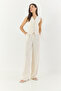 Women's Beige High Waist Trousers and Vest Lined Bottom-Top Set 9257 60281047 - 4