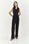 Women's Black High Waist Pants and Vest Top-Down Set 9257 60281047 - 4