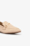 Beige Genuine Leather Chain Buckle Women's Loafer - 4