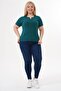 Cotton Lycra Button Detail Basic T-Shirt, Large Size T-Shirt - 4