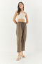 Women's Cappuccino Waist Tie Pocket Detailed Carrot Cut Summer Trousers 3878 60281041 - 2