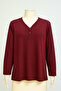 Women Mother 3 Button Modeled Long Sleeve Mother's Day Combed Cotton Blouse T-shirt