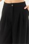 Women's Black Double Breasted Collar Waist Tie Lined Vest Pleated Loose Pants Suit 9306 60281025 - 7