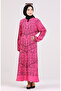 Şile Cloth Patterned Dress 4444-06 Fuchsia