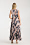 Black and Brown Color Brush Patterned Plisse Dress - 6