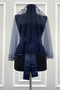 Navy Blue Bridal Veil Set with Sparkling Crystal Beads and Pearls, Henna Veil 6 Pieces - 7