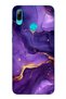 جراب سيليكون شفاف متوافق مع هاتف Huawei P Smart 2019 مصنوع من حجر الجمشت والرخام الأرجواني