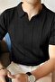 Quentin Striped Lycra Slim Fit Polo Neck Knitted Men's Knitwear Tshirt - 2