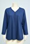Plus Size 3 Button V-Neck Mother Combed Cotton Blouse – Relaxed Fit