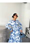 Patterned Belted Chiffon Dress