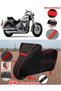 For Yamaha Wild Star Xv 1600 Tarpaulin Black Motorcycle Tarpaulin Engine Cover Tent (Red Stitched)