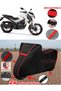 Rks Titanium 220 Tarpaulin Black Motorcycle Tarpaulin Motor Cover Tent (Red Stitched)