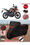 Zontes 350 T2 Tarpaulin Black Motorcycle Tarpaulin Engine Cover Tent (Red Stitched)