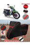 Motolux Africa King Tarpaulin Black Motorcycle Tarpaulin Engine Cover Tent (Red Stitched)
