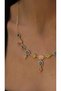 Gold Geometric Figure Colored Enamel Design Necklace