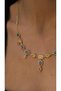 Gold Geometric Figure Colored Enamel Design Necklace - 3