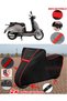 For Mondial 150 Z-One Tarpaulin Black Motorcycle Tarpaulin Engine Cover Tent (Red Stitched)