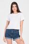 White Crew Neck Short Sleeve Knitted Women's Crop - 5