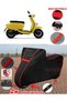 Lambretta V50 Special Tarpaulin BLACK Motorcycle Tarpaulin Motor Cover Motor Cover Tent (Red Stitched)