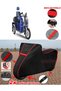 Yuki Yk-25 Pony Tarpaulin Black Motorcycle Tarpaulin Engine Cover Tent (Red Stitched)