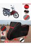Asya AS 110-8 Tarpaulin BLACK Motorcycle Tarpaulin Motor Cover Motor Cover Tent (Red Stitched)