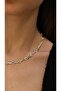 Gold Pipe Plate Evil Eye Bead Detailed Necklace - 2