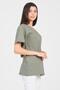 Green V-Neck Short Sleeve Boyfriend Women's T-Shirt - 3