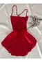 Red Macaron Satin Nightgown with Special Pouch