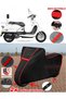 Yuki Zn-100T-E5 Legend Tarpaulin Black Motorcycle Tarpaulin Engine Cover Tent (Red Stitched)