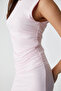 Druid Women's Crew Neck Slim Mini Zero Sleeve Pink Dress - 5