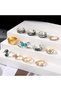 Morva 12 Pieces Turquoise Stone Vintage Multiple Adjustable Gold Silver Toe Ring Set - 6