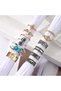 Morva 12 Pieces Turquoise Stone Vintage Multiple Adjustable Gold Silver Toe Ring Set - 5